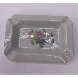 Vintage Ashtray ~ Porcelain ~ Pretty Floral Design ~ 4 Slots~ made in Japan